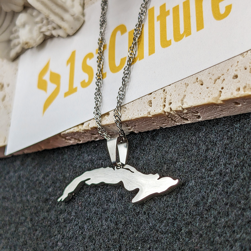 18k Gold Plated Cuba Map Necklace