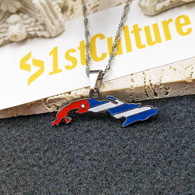 18k Gold Plated Cuba Map Necklace