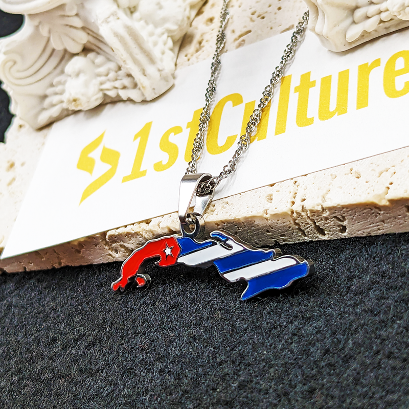 18k Gold Plated Cuba Map Necklace