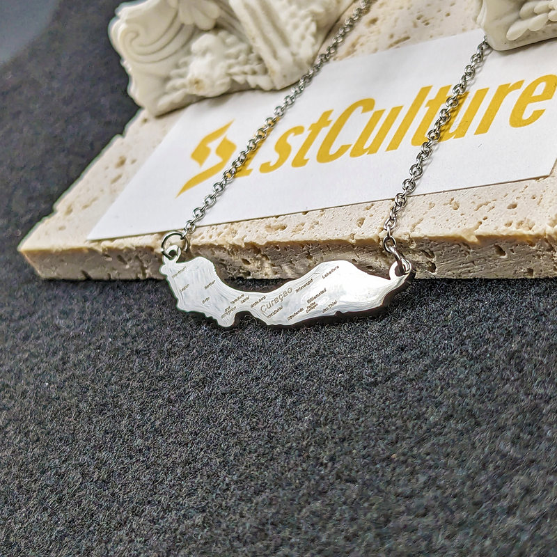 18K Gold Plated Curacao Necklace, Curacao Jewelry , Curacao Gift, Curacao Bracelet, Keychain, Curacao Earrings, Curacao Map, Curacao Flag