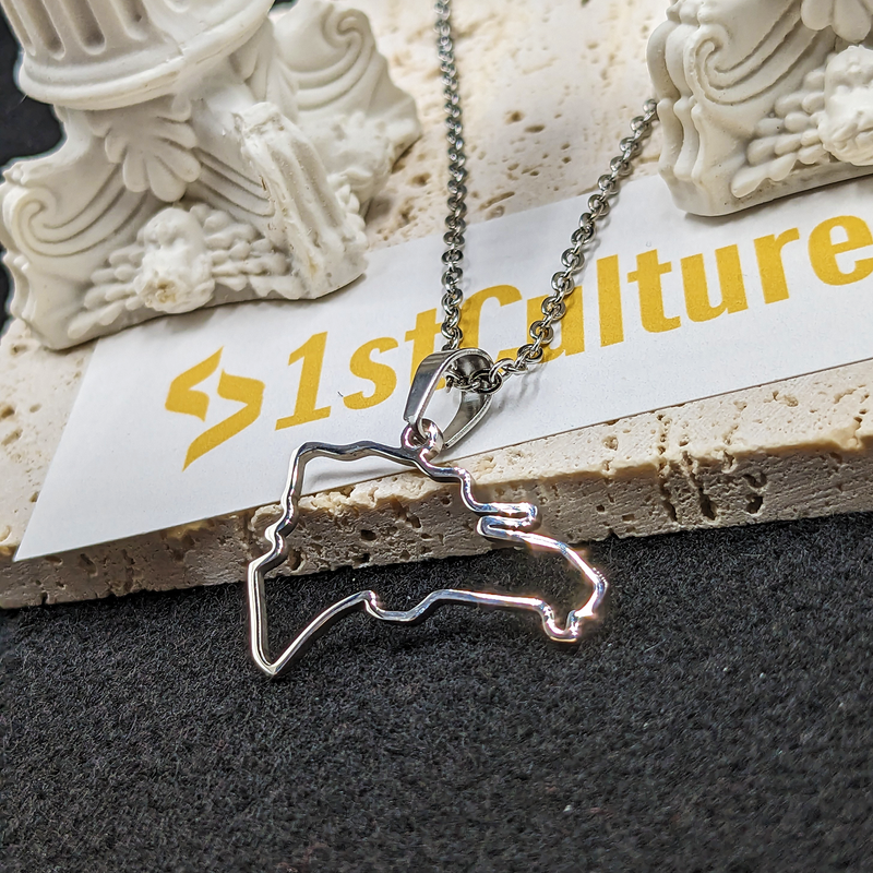 18k Gold Plated Dominican Map Necklace