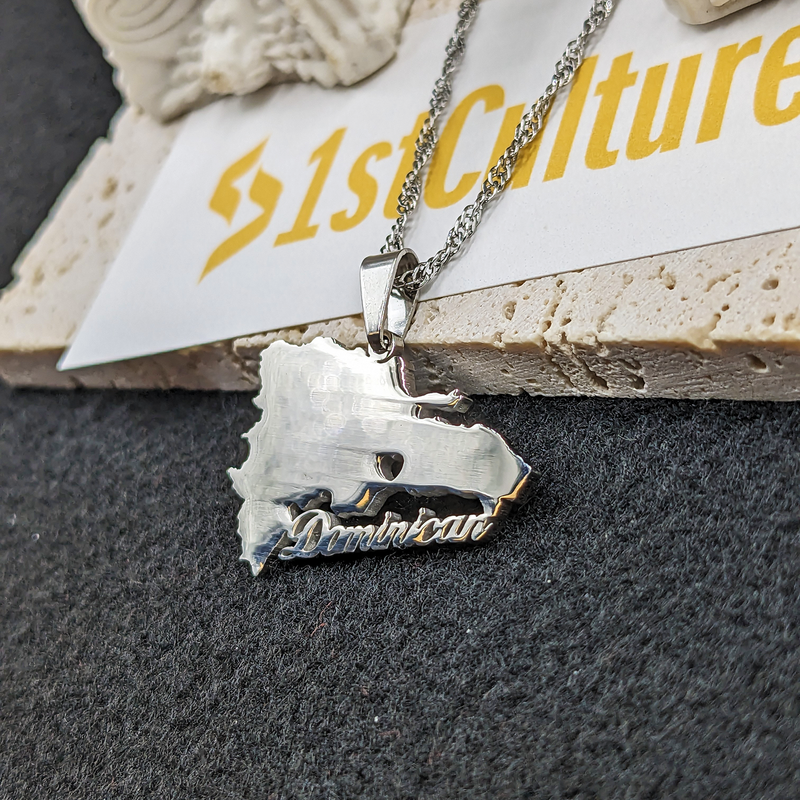 18K Gold Plated Dominican Republic Map Necklace