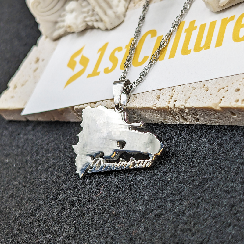 18K Gold Plated Dominican Republic Map Necklace