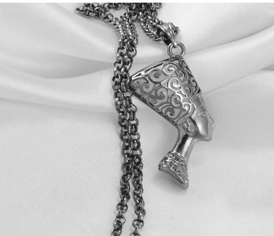 18K Gold Plated Egyptian Queen Nefertiti Necklace For Women - Charmed Necklace Jewelry Gift - Nefertiti Pendant - Nefertiti Rings Earrings