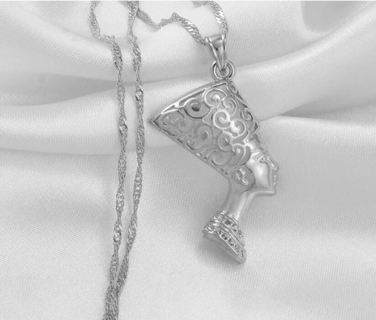 18K Gold Plated Egyptian Queen Nefertiti Necklace For Women - Charmed Necklace Jewelry Gift - Nefertiti Pendant - Nefertiti Rings Earrings