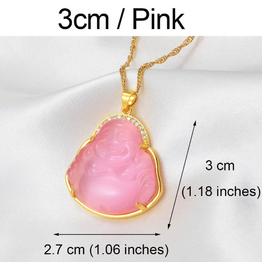 18K Gold Plated Buddha Charm Necklace / Clear Buddha Pendant / Buddhist Necklace / Buddha Jewelry / Guanyin Necklace / Buddha Amulet