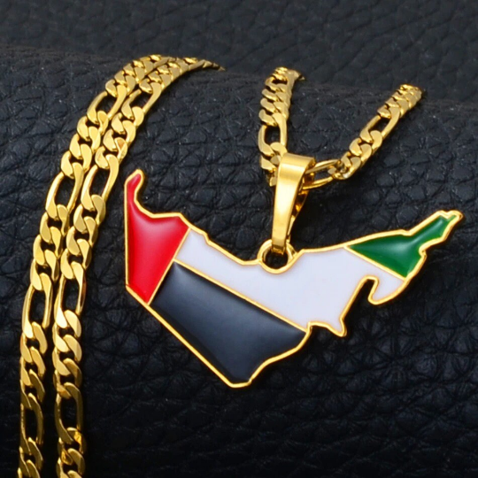 18k Gold Plated United Arab Emirates Map Necklace