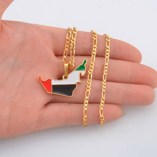18k Gold Plated United Arab Emirates Map Necklace