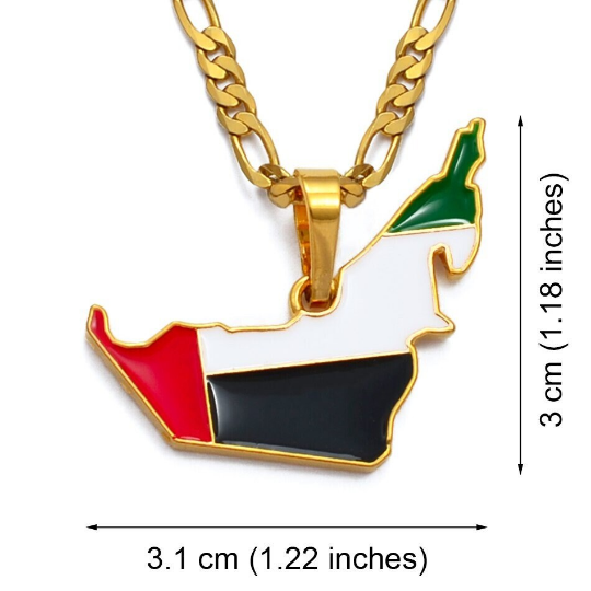 18k Gold Plated United Arab Emirates Map Necklace