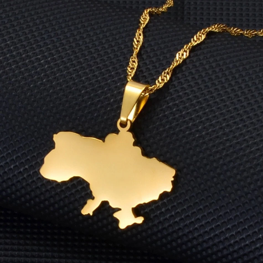 18k Gold Plated Ukraine Necklace