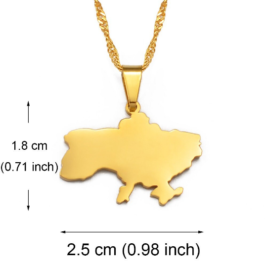 18k Gold Plated Ukraine Necklace