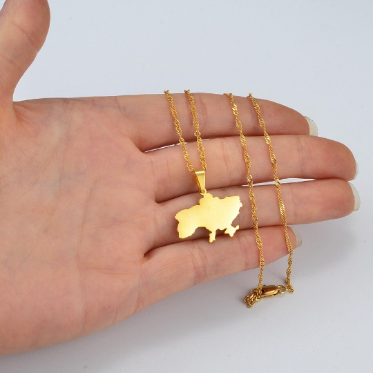 18k Gold Plated Ukraine Necklace