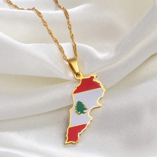 Lebanon 18K Gold Plated Necklace / Lebanon Jewelry / Lebanon Pendant / Lebanon Gift