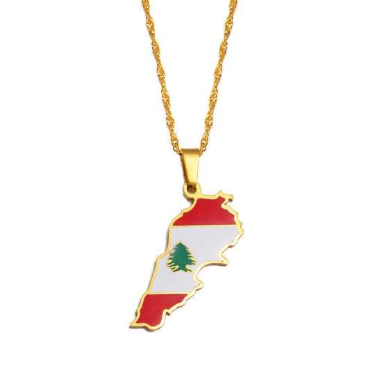 Lebanon 18K Gold Plated Necklace / Lebanon Jewelry / Lebanon Pendant / Lebanon Gift