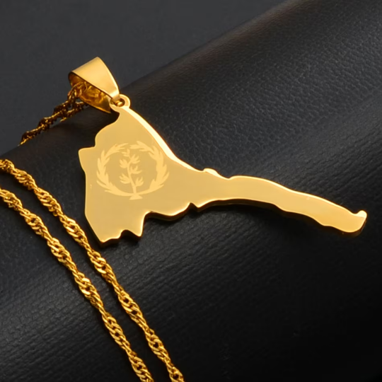 18k Gold Plated Eritrea Necklace, Eritrea Necklace, Eritrea Shirt