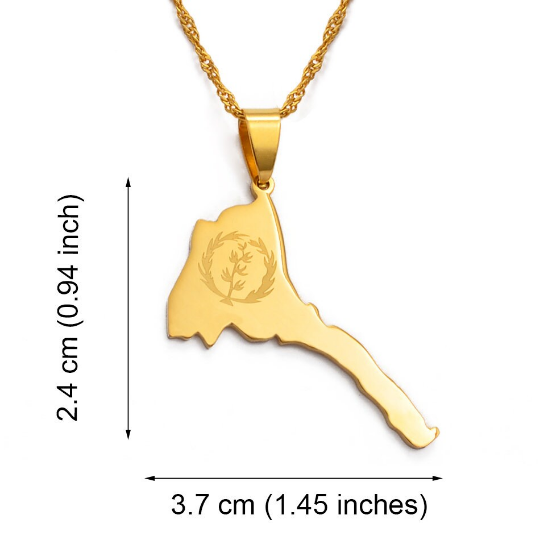 18k Gold Plated Eritrea Necklace, Eritrea Necklace, Eritrea Shirt