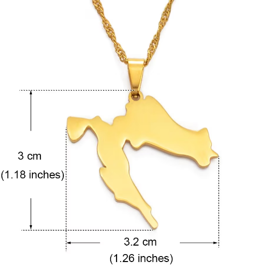 Croatia 18K Gold Plated Necklace / Croatia Jewelry / Croatia Pendant / Croatia Gift