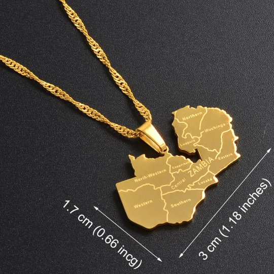 18k Gold Plated Zambia Necklace, Zambia Jewelry, Zambia Bracelet, Zambia Necklace, Zambia Necklaces