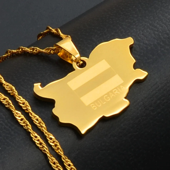 18k Gold Plated Republic Of Bulgaria Necklace