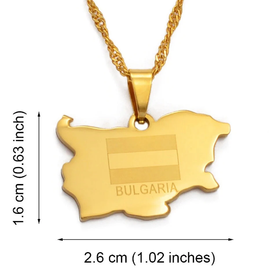 18k Gold Plated Republic Of Bulgaria Necklace