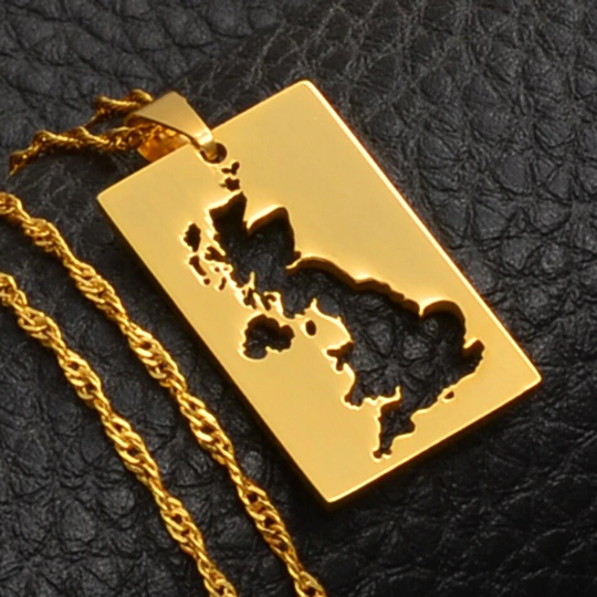 18k Gold Plated United Kingdom Map Necklace