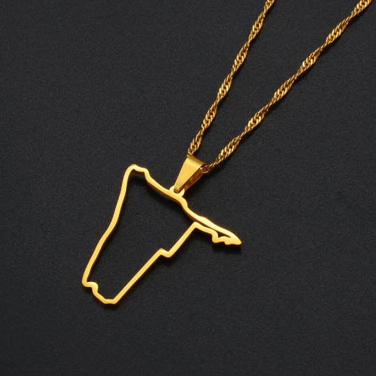 18k Gold Plated Namibia Map Necklace, Namibia Necklace, Namibia Flag, Namibia Jewelry, Namibia Pendant, Namibia Gifts, Namibia Earrings