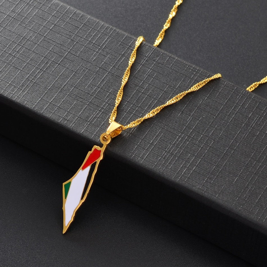 18k Gold Plated Palestine Necklace