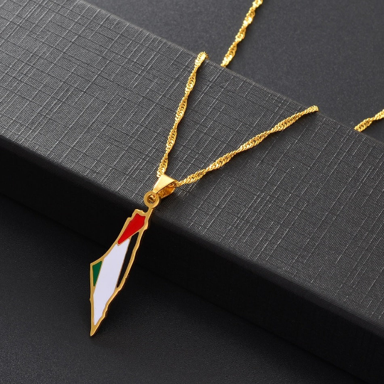 18k Gold Plated Palestine Necklace, Palestine Jewelry, Palestine Necklace, Palestine Jewelry, Palestine Earrings, Palestine Gift, Palestine