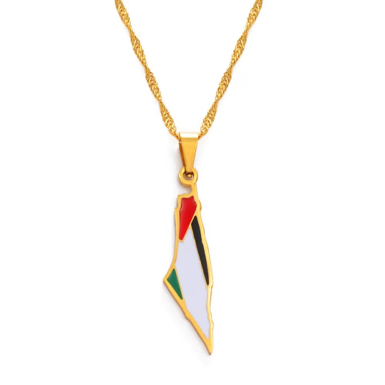 18k Gold Plated Palestine Necklace
