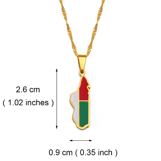 Madagascar 18K Gold Plated Necklace / Madagascar Jewelry / Madagascar Pendant / Madagascar Gift