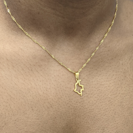 Minimalist Colombia 18K Gold Plated Necklace / Small Colombia Jewelry / Colombia Map Necklace / Tiny Colombia Pendant / Colombia Gift