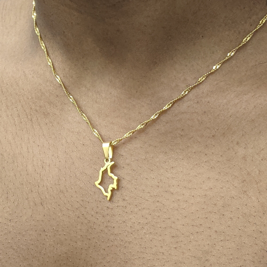 Minimalist Colombia 18K Gold Plated Necklace / Small Colombia Jewelry / Colombia Map Necklace / Tiny Colombia Pendant / Colombia Gift