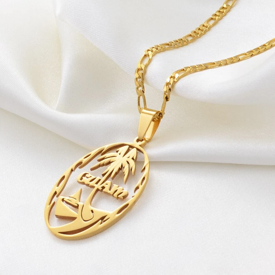 18k Gold Plated Guam Map Necklace, Guam Necklace, Guam Flag, Guam Jewelry, Guam Pendant, Guam Gifts, Guam Earrings, Guam Tshirt, Earrings