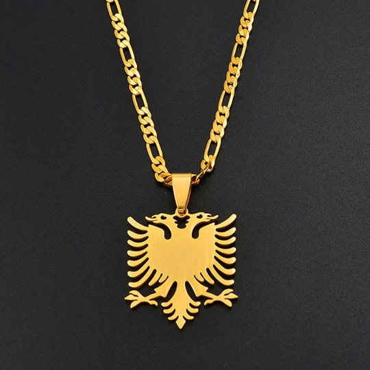 18K Gold Plated Albania Eagle Necklace