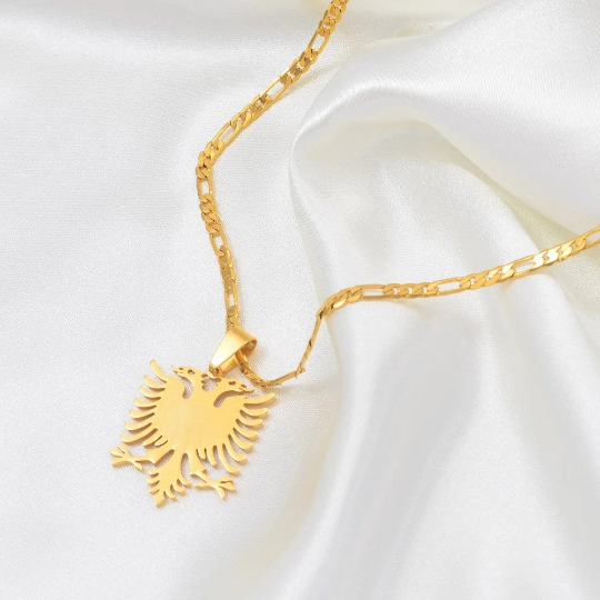 18K Gold Plated Albania Eagle Necklace