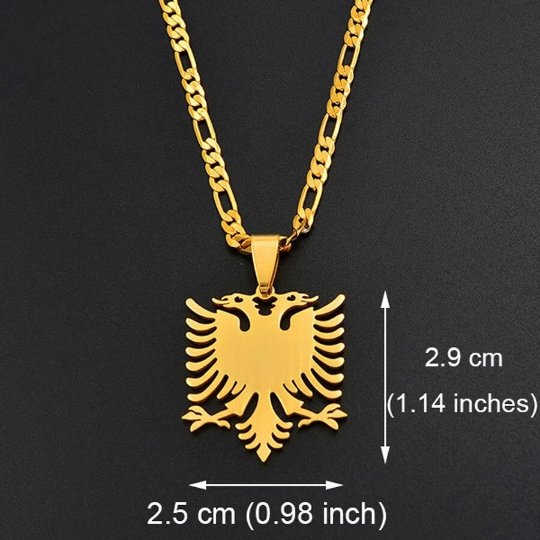18K Gold Plated Albania Eagle Necklace
