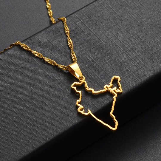 18k Gold Plated India Map Necklace