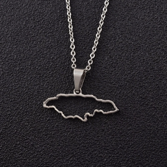 18k Gold Plated Jamaica Map Necklace