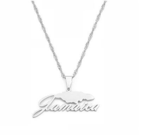18k Gold Plated Jamaica Map Necklace