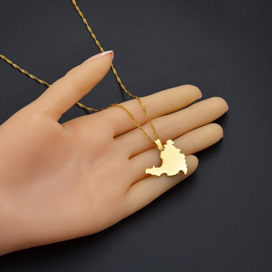 18K Gold Plated Saint Martin Island Necklace