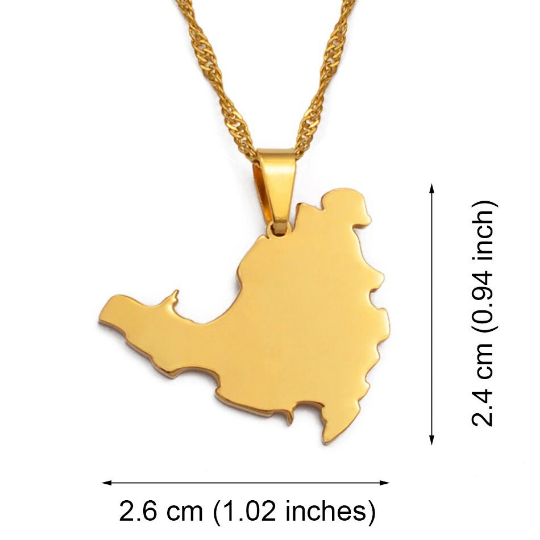 18K Gold Plated Saint Martin Island Necklace