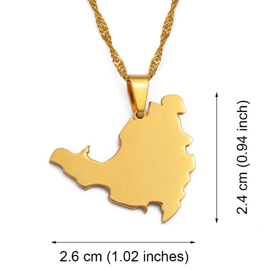 Saint-Martin Island 18K Gold Plated Necklace / Saint-Martin Island Jewelry / Pendant / Saint-Martin Island Gift