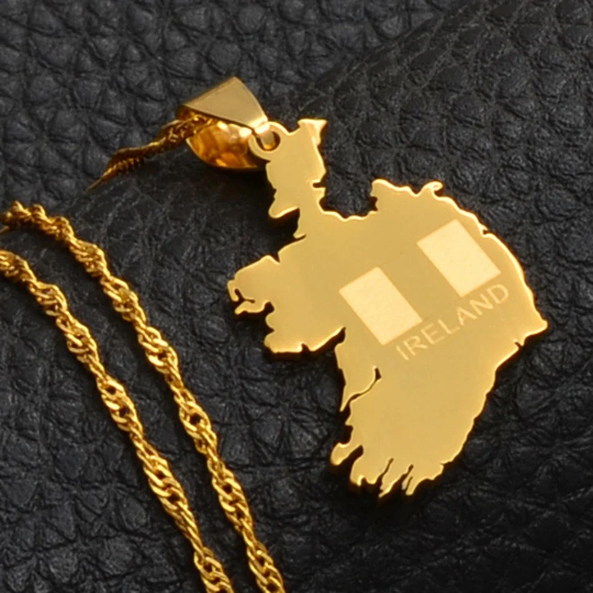 18K Gold Plated The Republic Of Ireland Necklace