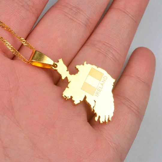 18K Gold Plated The Republic Of Ireland Necklace