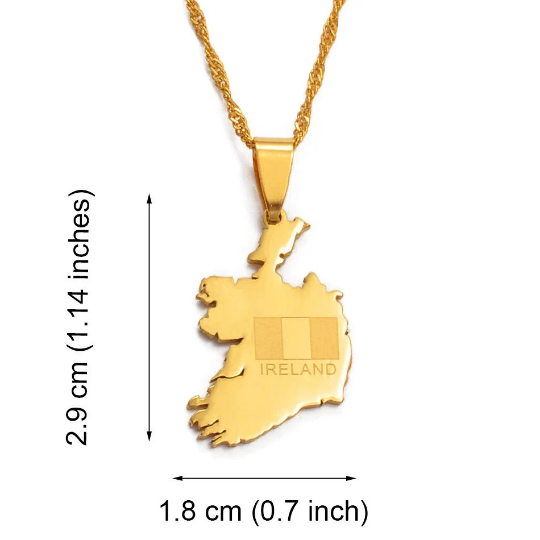 18K Gold Plated The Republic Of Ireland Necklace