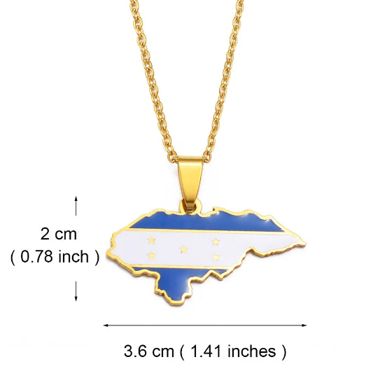 Honduras 18K Gold Plated Necklace / Honduras Jewelry / Honduras Pendant / Honduras Gift