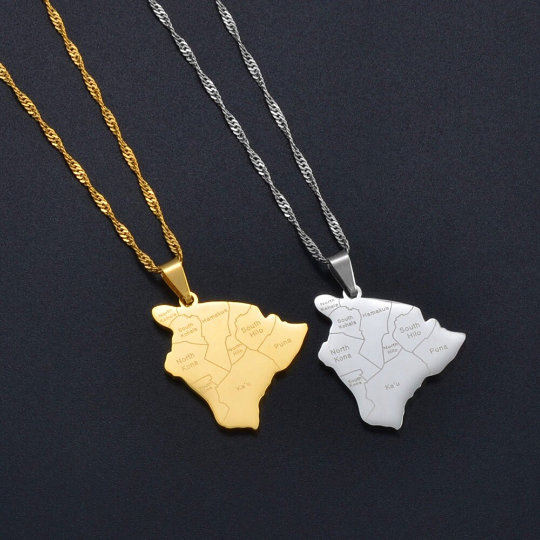 18K Gold Plated Hawaii Necklace - Hawaii Map Necklace - Hawaii Necklace - Hawaii Pride - Hawaii Jewelry - Hawaii Pendant - Hawaii Gifts