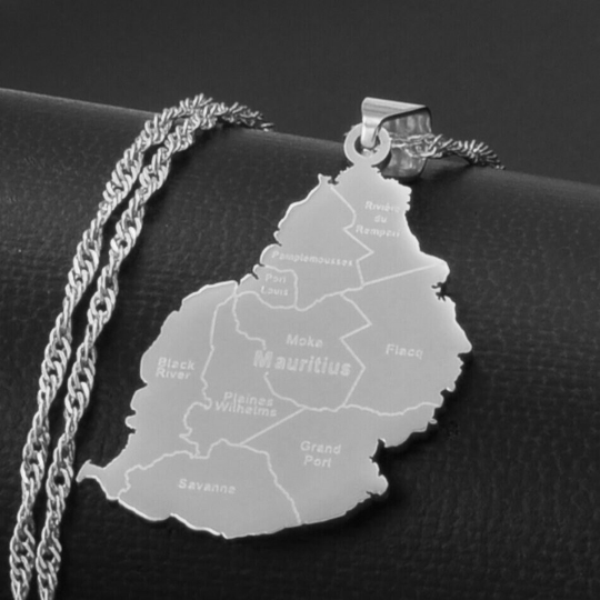 Mauritius 18K Gold Plated Necklace / Mauritius Jewelry / Mauritius Pendant / Mauritius Gift