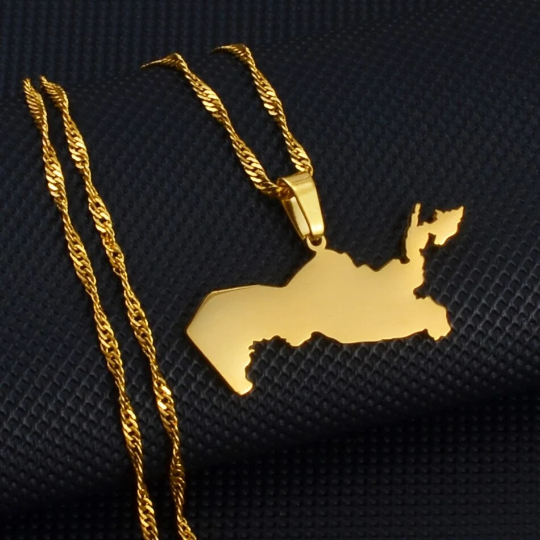 18K Gold Plated Uzbekistan Map Necklace
