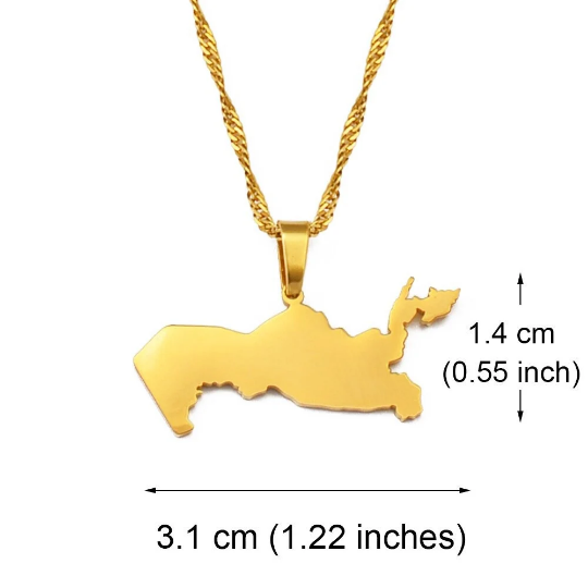 18K Gold Plated Uzbekistan Map Necklace